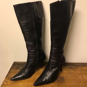 Women's Tamaris Soft Black Leather Heels Boots